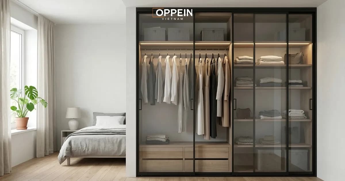 50+ Mẫu tủ quần áo nhôm kính đẹp hiện đại nhất 2026 Cover